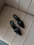 Crystal Embedded Slid On Pointy Toe Heel